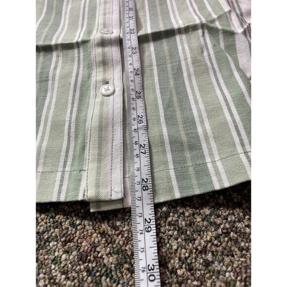Blair Button Up Collared Shirt Green/White Striped, Womens Large, NWOT - Picture 5 of 6